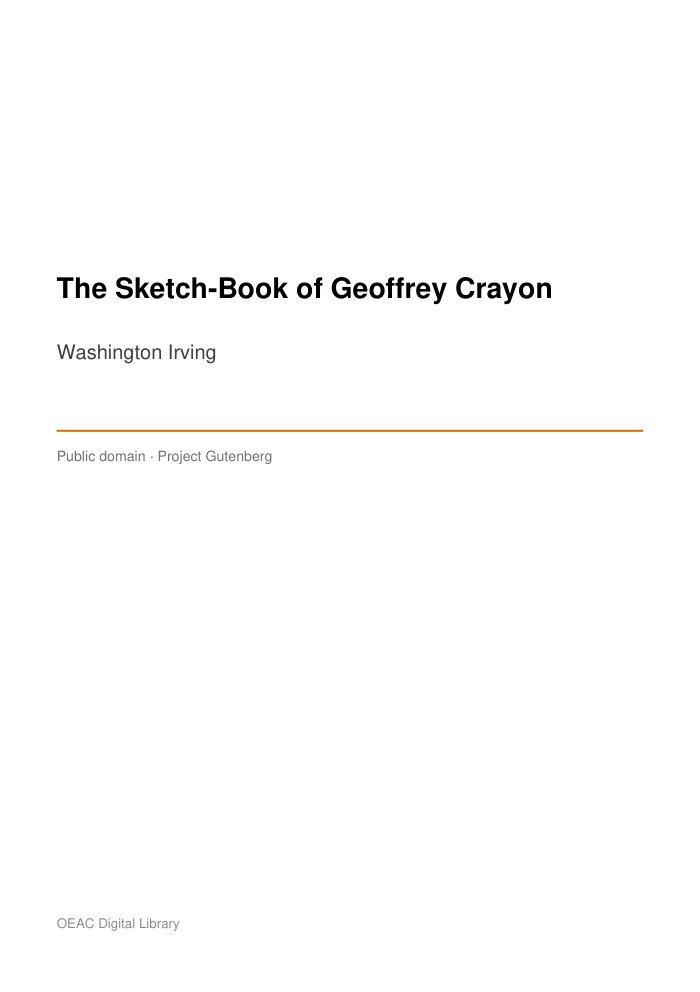 The Sketch-Book of Geoffrey Crayon — cover