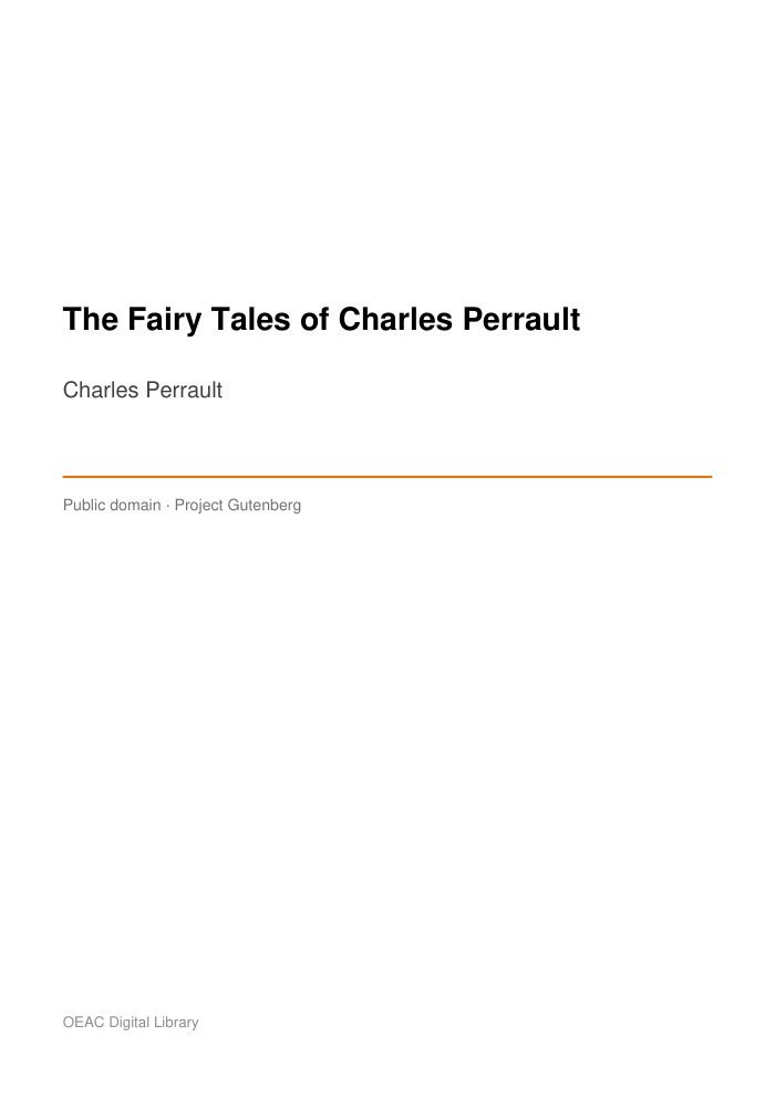 The Fairy Tales of Charles Perrault — cover