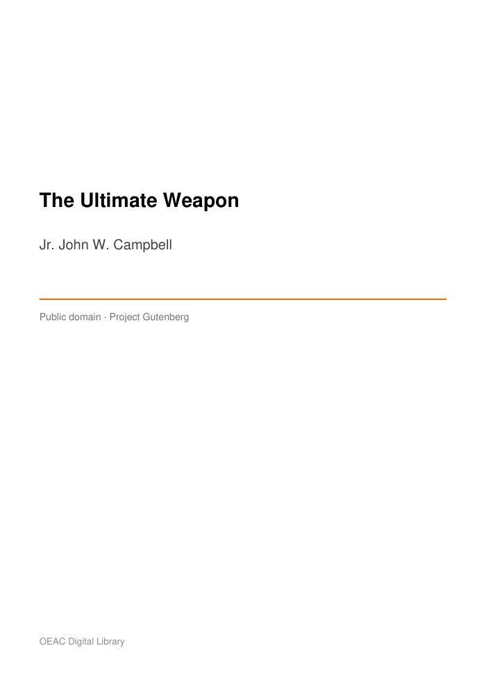 The Ultimate Weapon — cover