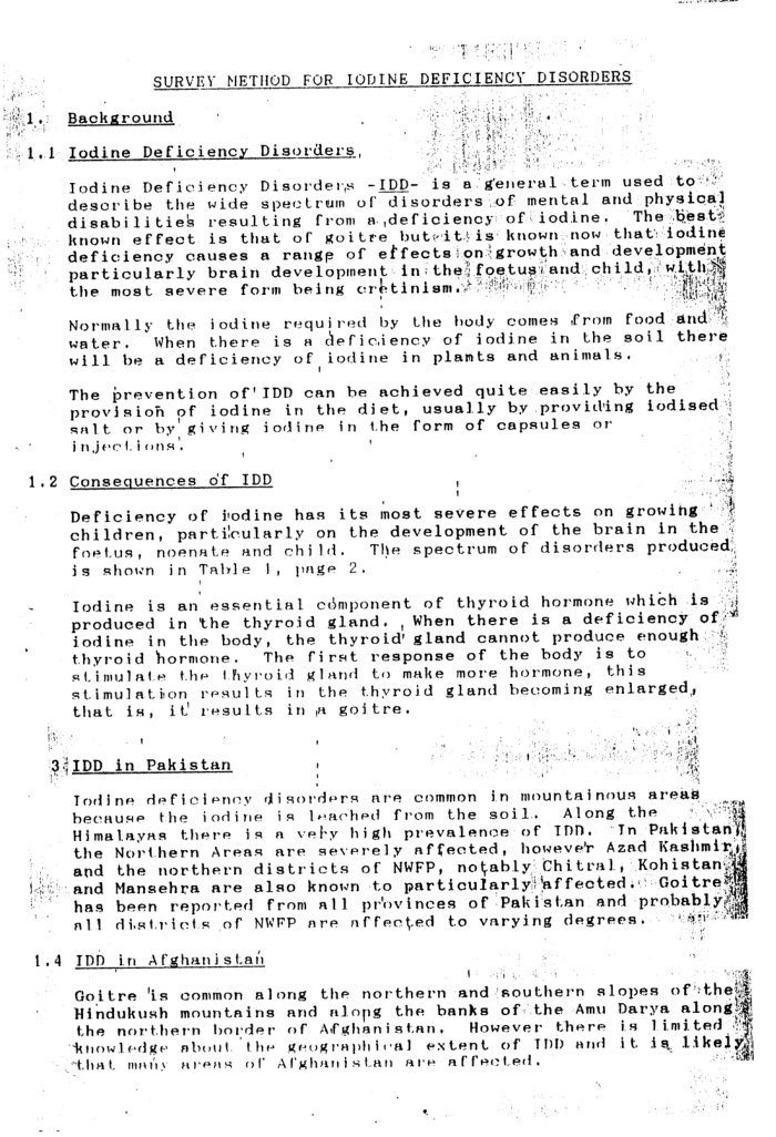 Survey method for iodine deficiency disorders [photocopy] — cover