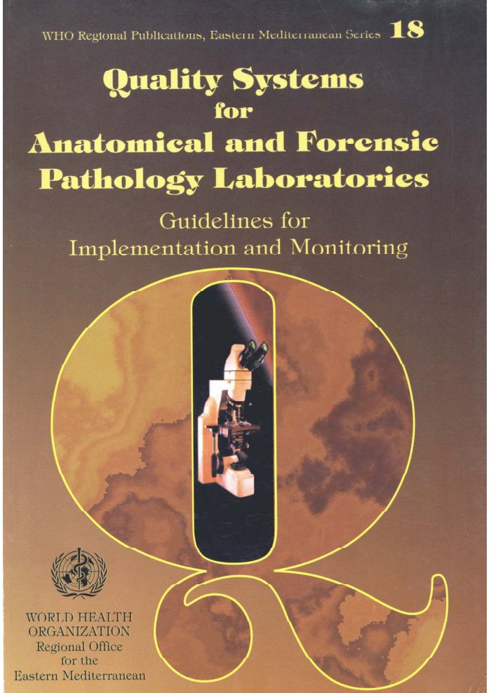 Quality systems for anatomical and forensic pathology laboratories: guidelines for implementation and monitoring — cover