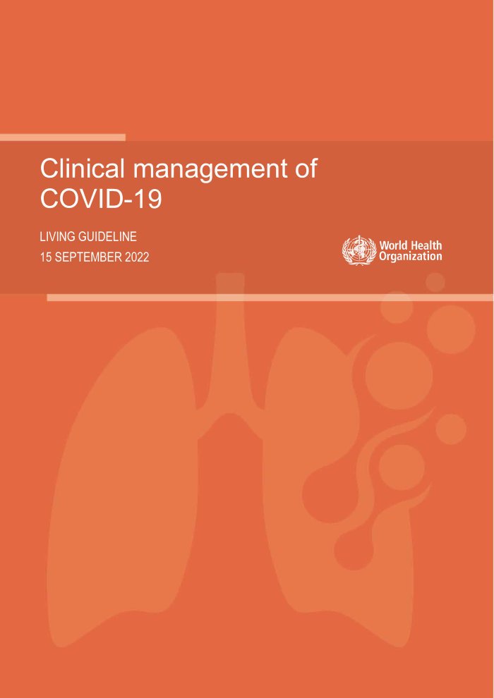 Clinical management of COVID-19: living guideline, 15 September 2022 cover
