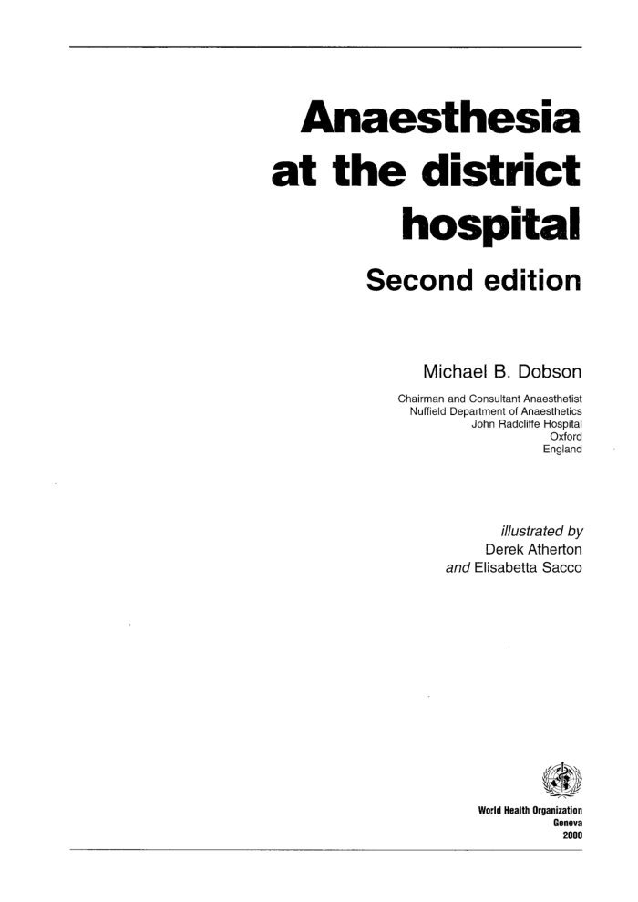 Anaesthesia at the district hospital cover