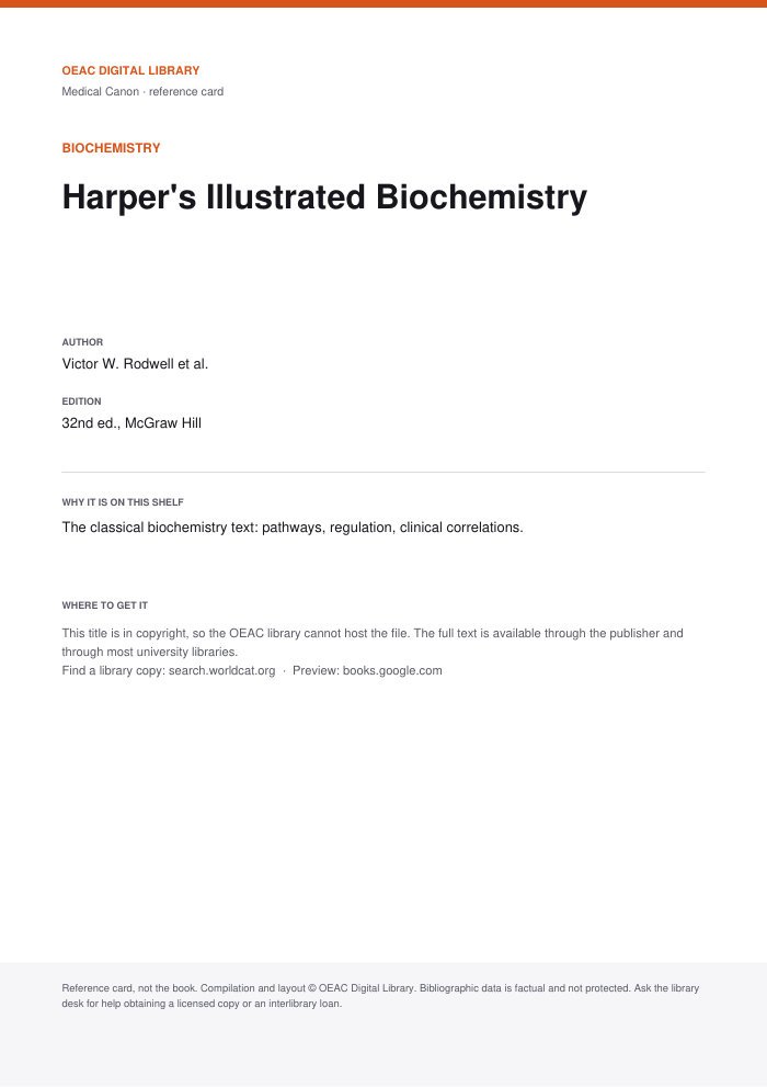 Harper's Illustrated Biochemistry cover