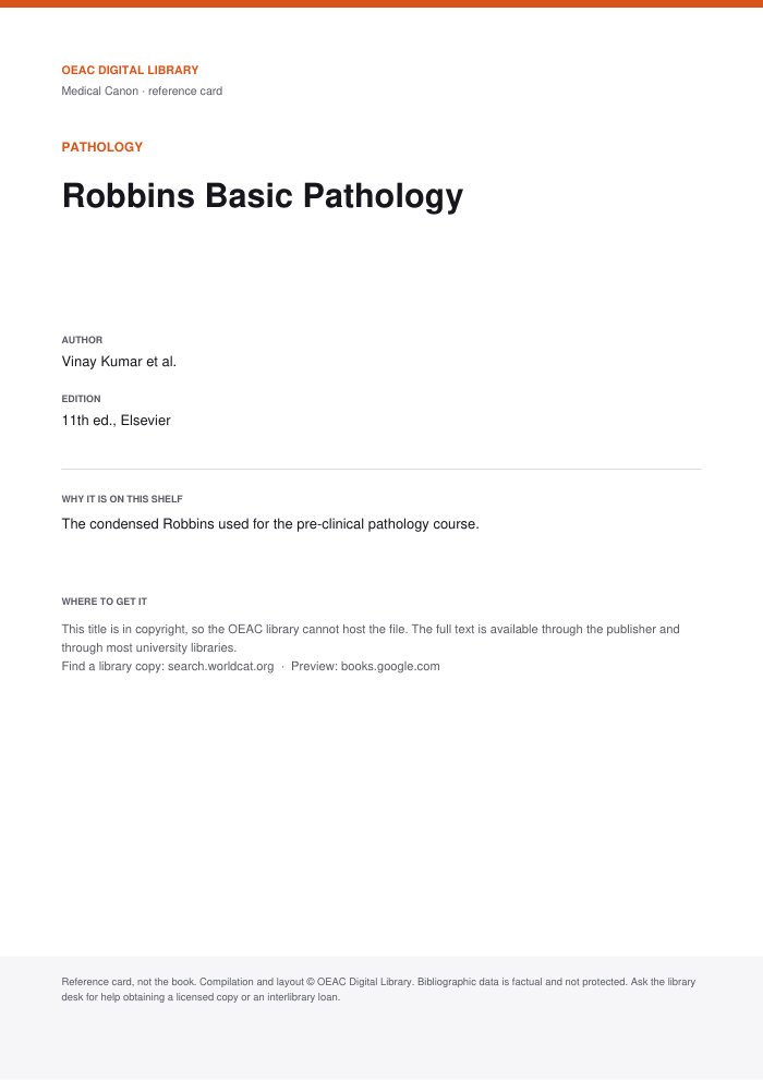 Robbins Basic Pathology cover