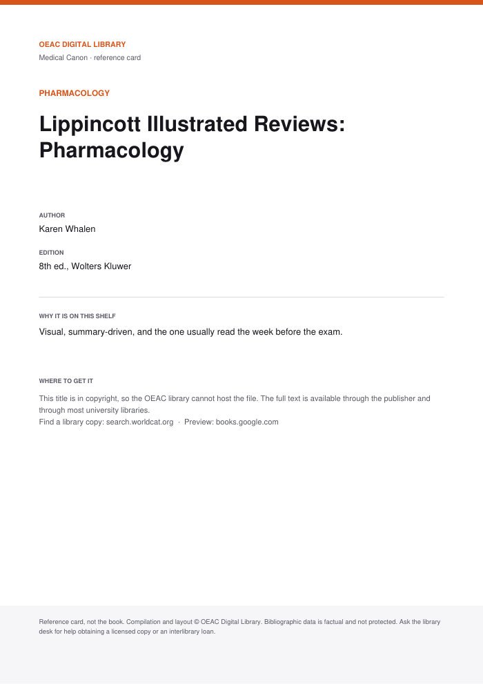 Lippincott Illustrated Reviews: Pharmacology cover