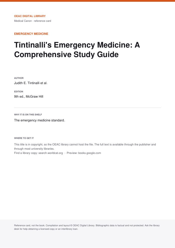 Tintinalli's Emergency Medicine: A Comprehensive Study Guide cover