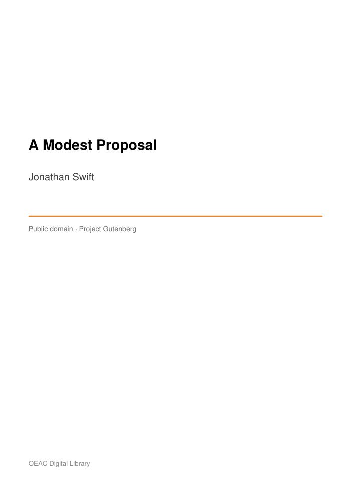 A Modest Proposal — cover