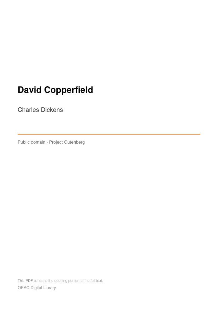 David Copperfield — cover