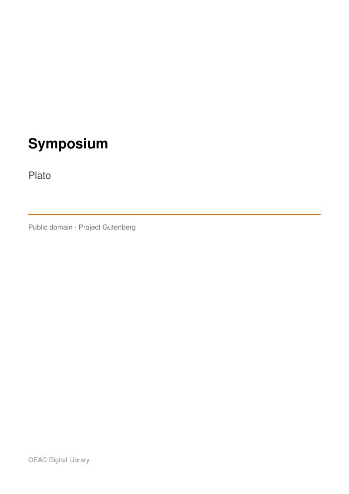 Symposium — cover