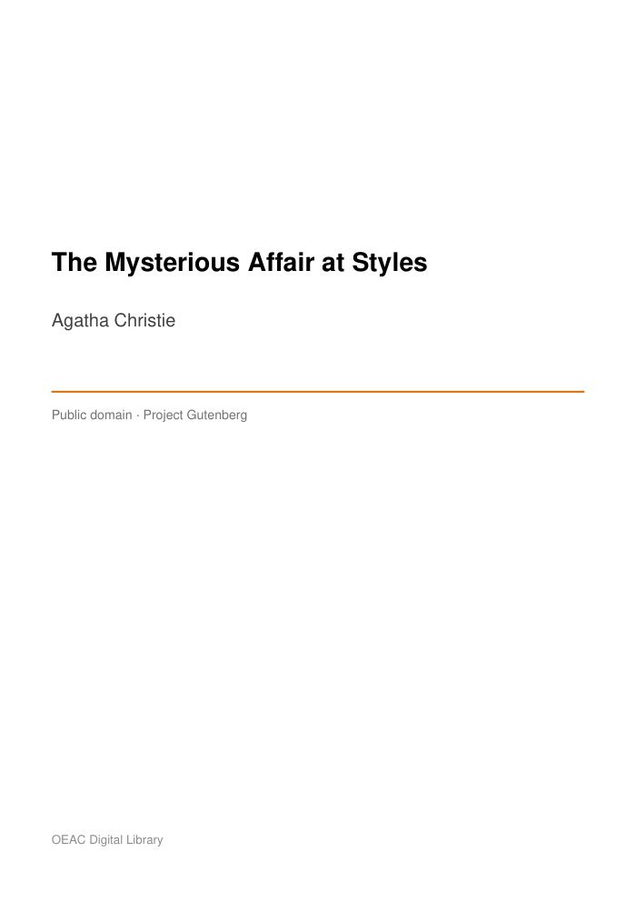 The Mysterious Affair at Styles cover