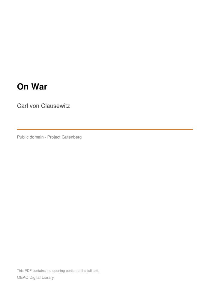 On War — cover