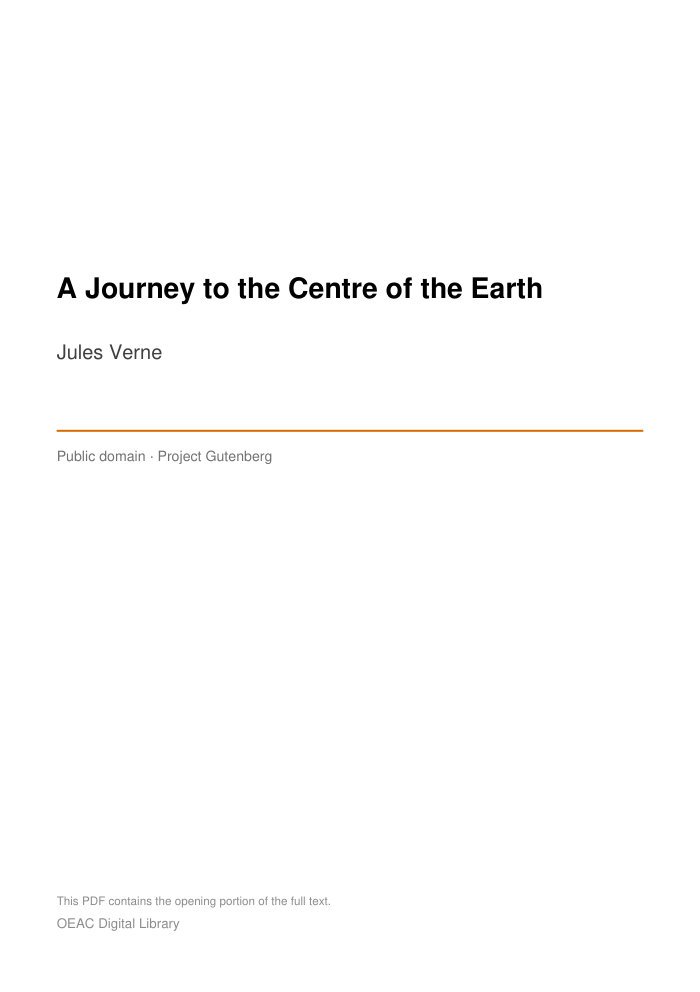 A Journey to the Centre of the Earth — cover
