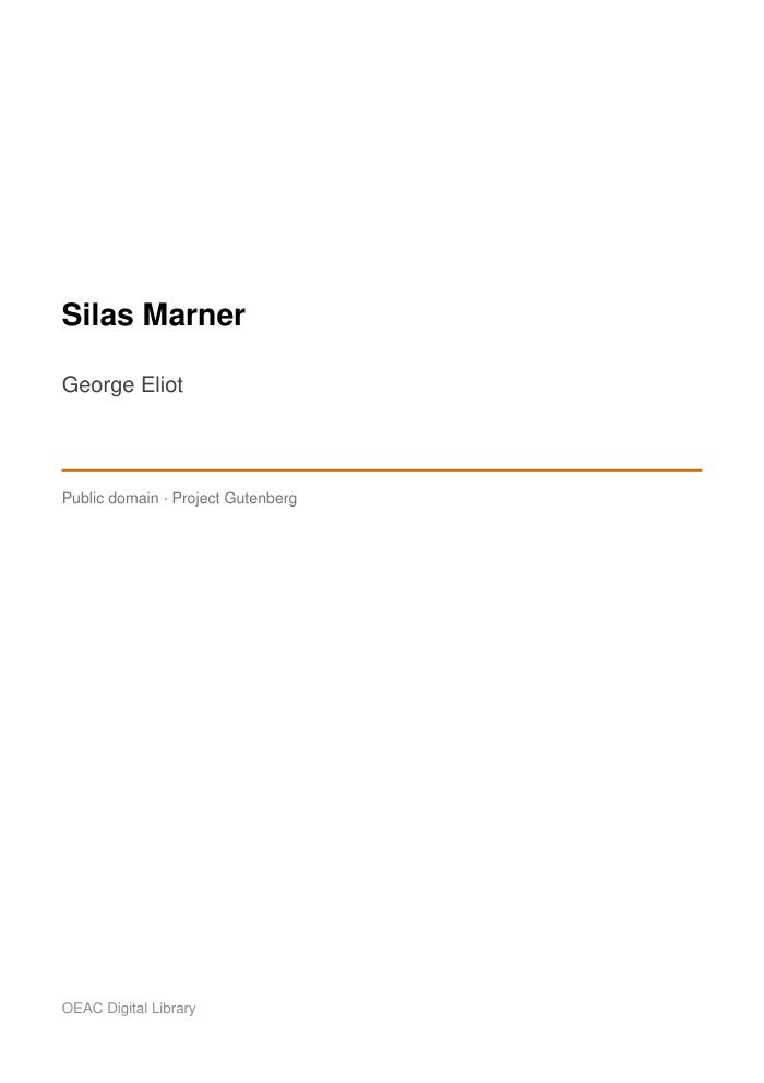 Silas Marner — cover