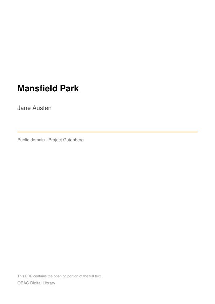Mansfield Park — cover