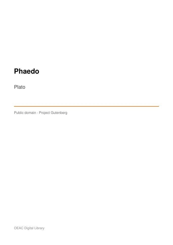 Phaedo — cover