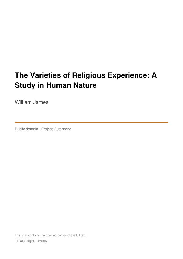 The Varieties of Religious Experience: A Study in Human Nature — cover