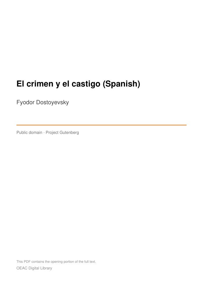 El crimen y el castigo (Spanish) cover