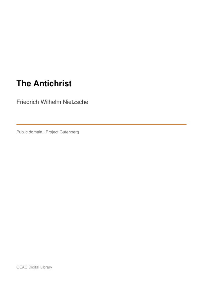 The Antichrist — cover