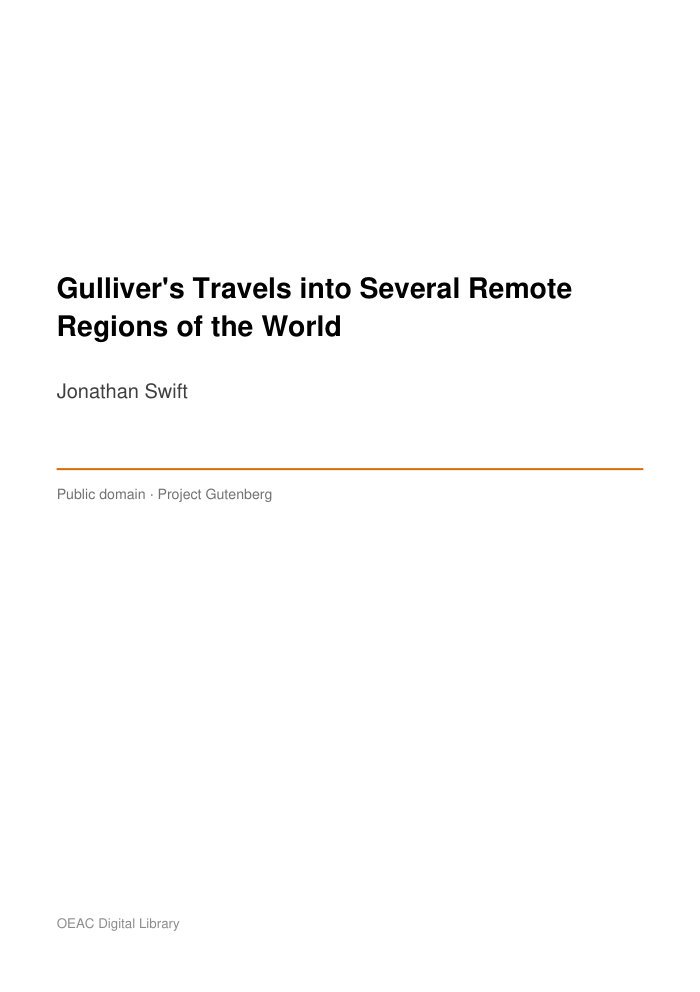 Gulliver's Travels into Several Remote Regions of the World — cover
