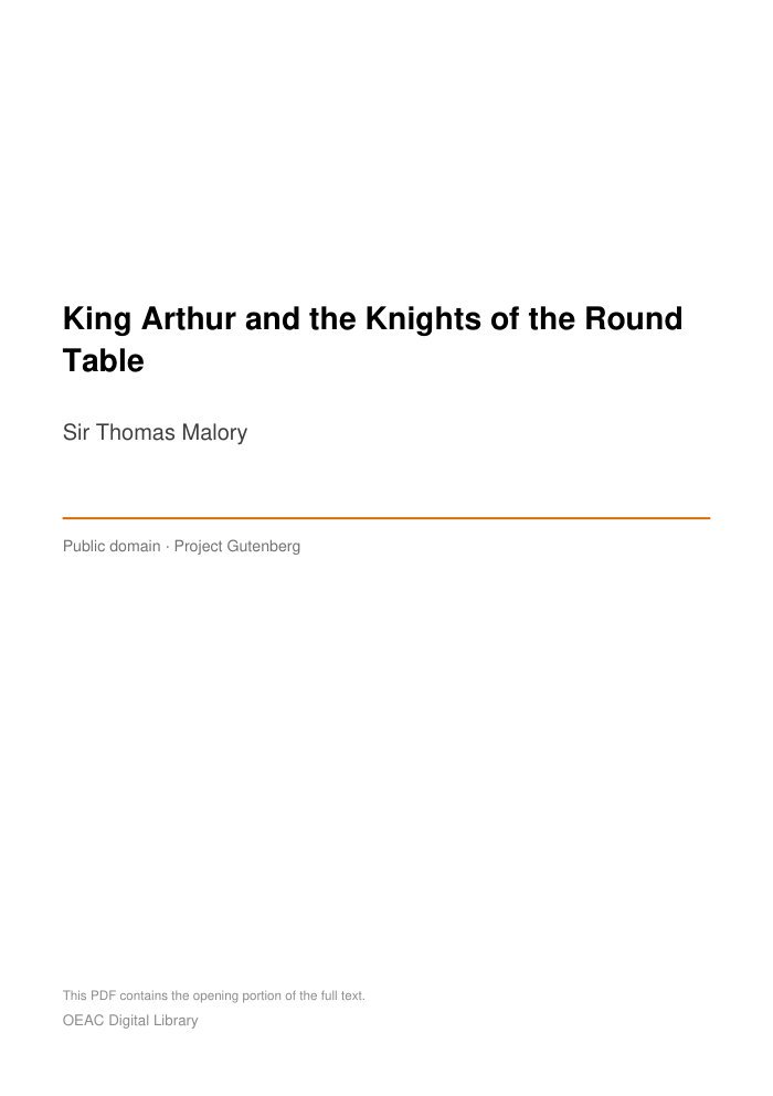 King Arthur and the Knights of the Round Table cover