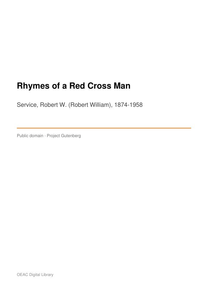 Rhymes of a Red Cross Man — cover