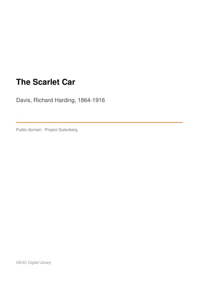 The Scarlet Car — cover