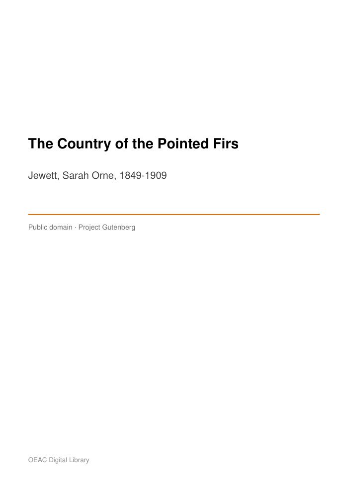 The Country of the Pointed Firs cover