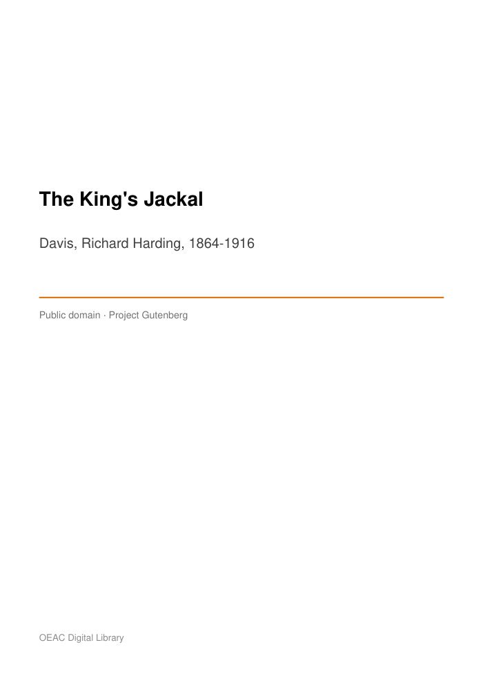 The King's Jackal — cover