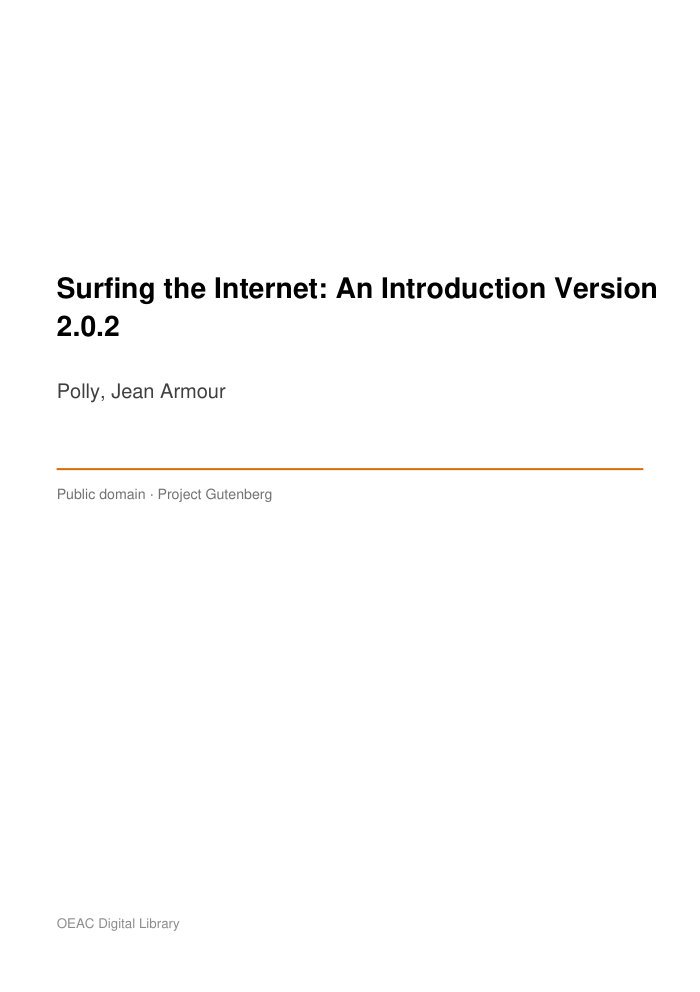Surfing the Internet: An Introduction Version 2.0.2 — cover