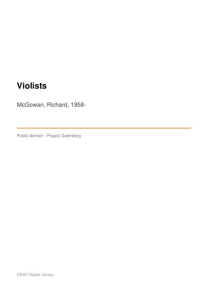 Violists — cover