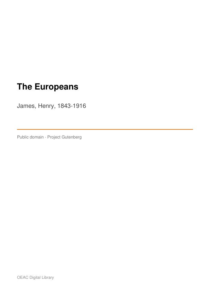 The Europeans — cover