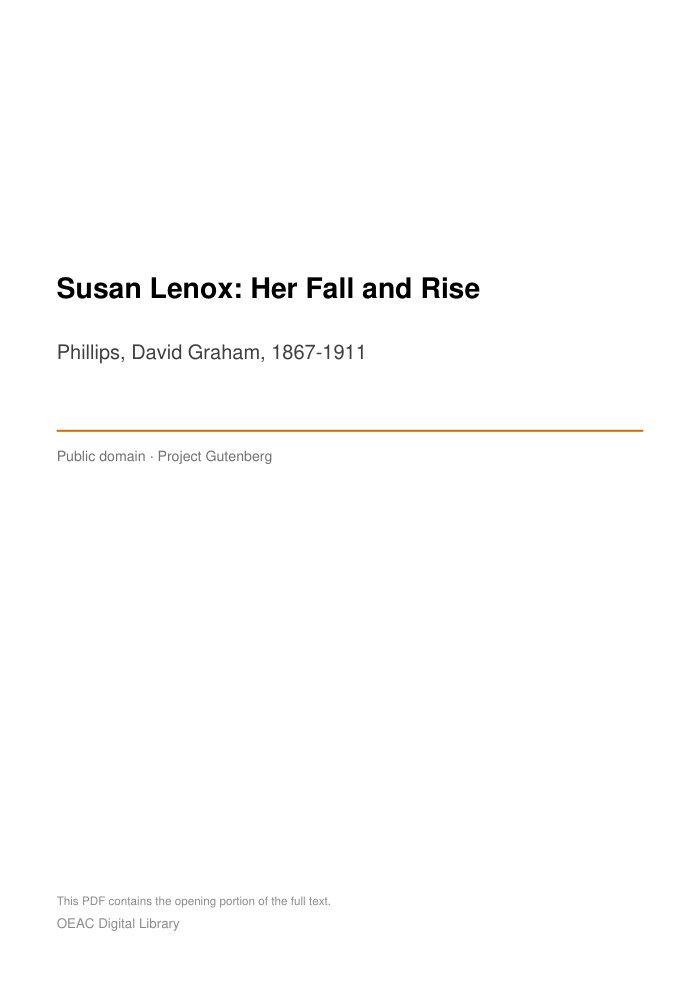 Susan Lenox: Her Fall and Rise — cover