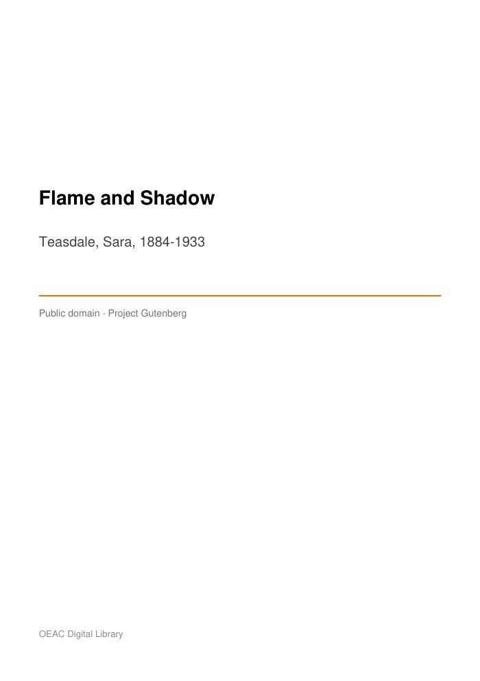 Flame and Shadow — cover