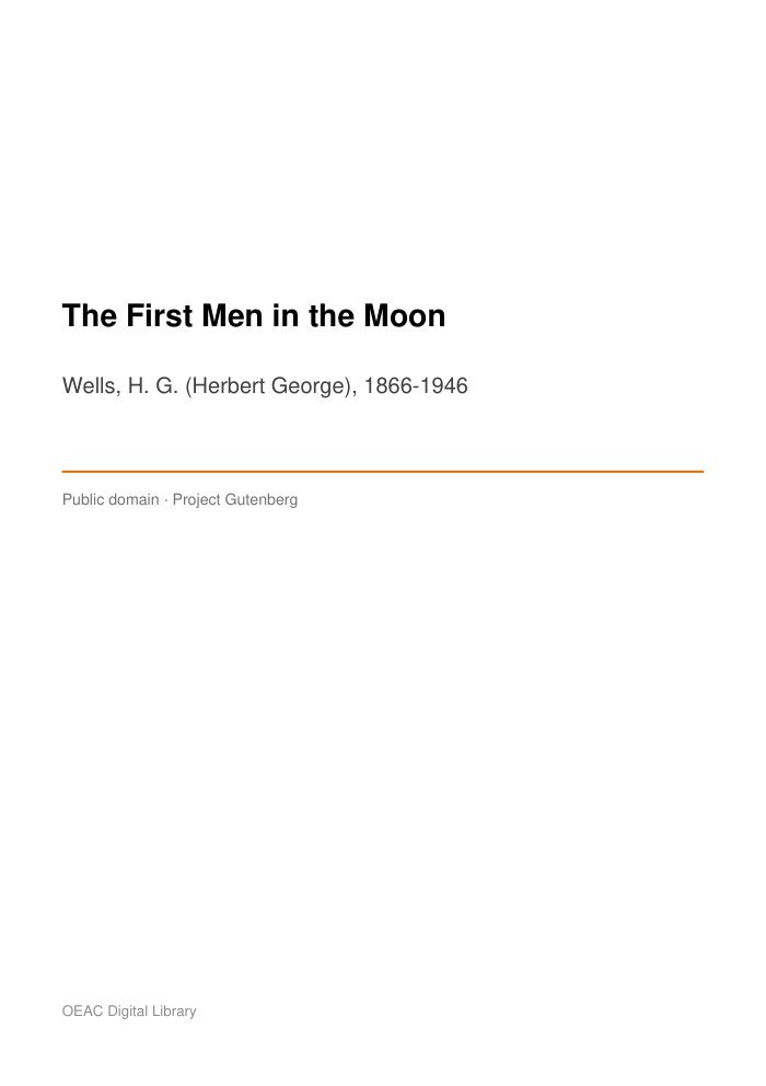 The First Men in the Moon — cover