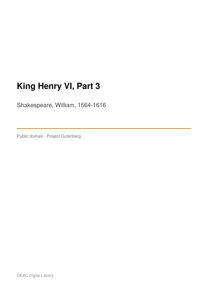 King Henry VI, Part 3 — cover