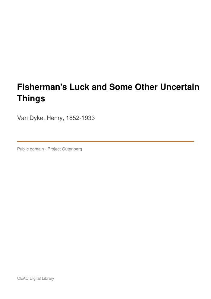 Fisherman's Luck and Some Other Uncertain Things — cover