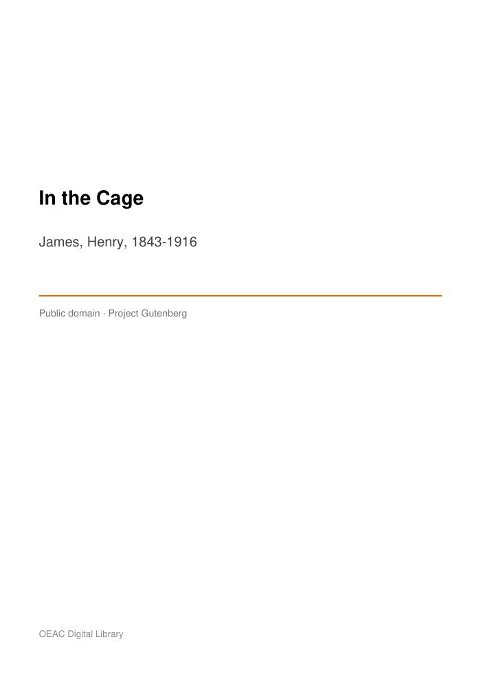 In the Cage — cover