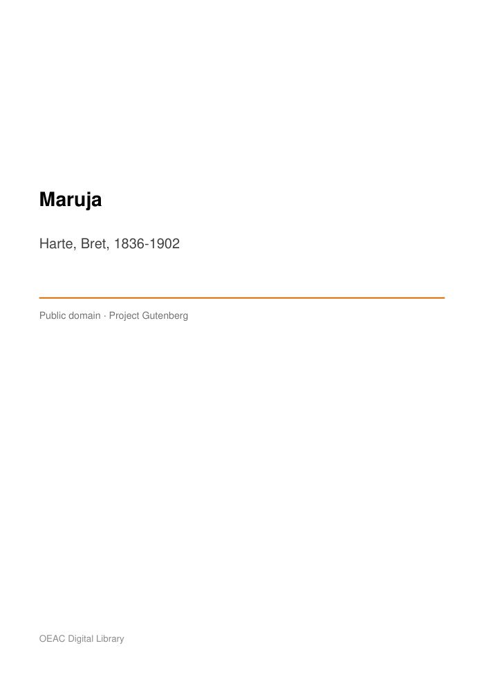 Maruja — cover