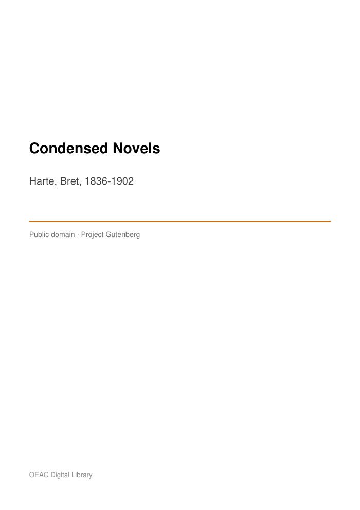 Condensed Novels — cover
