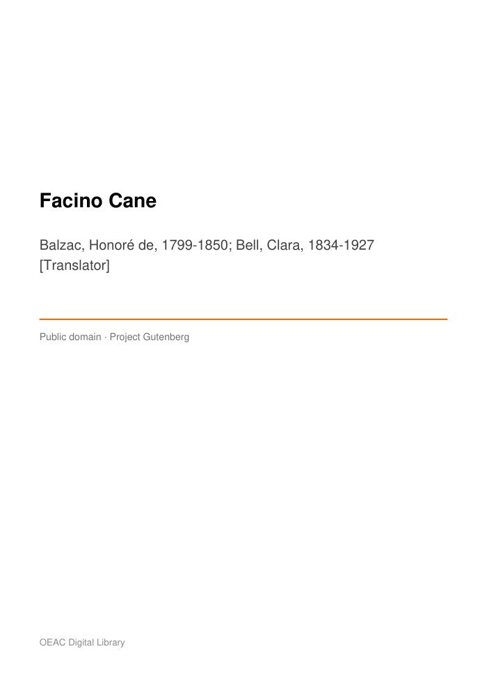 Facino Cane — cover