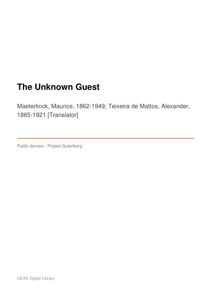 The Unknown Guest — cover