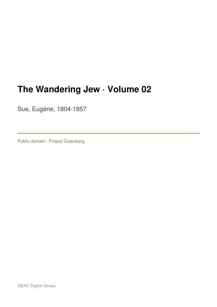 The Wandering Jew — Volume 02 — cover