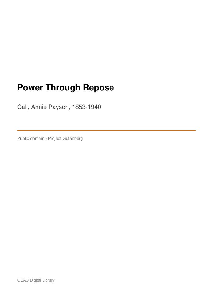Power Through Repose — cover