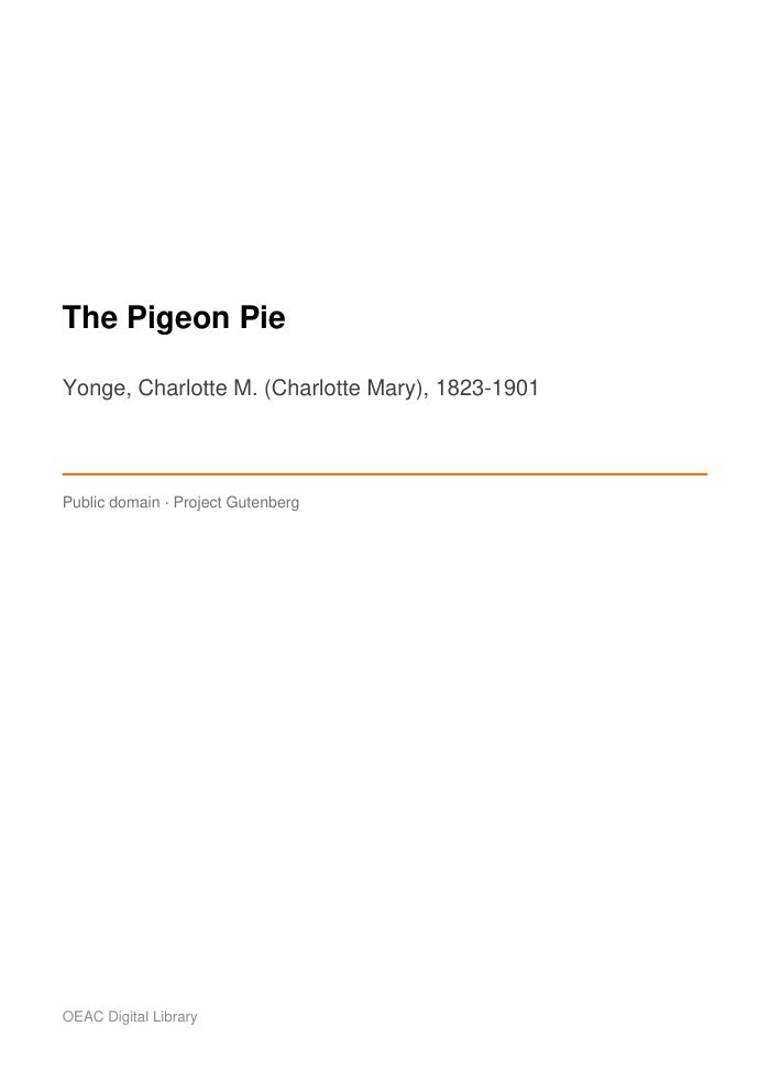 The Pigeon Pie — cover