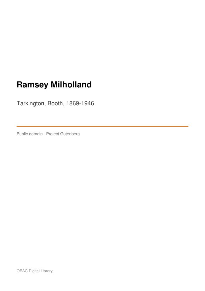 Ramsey Milholland — cover
