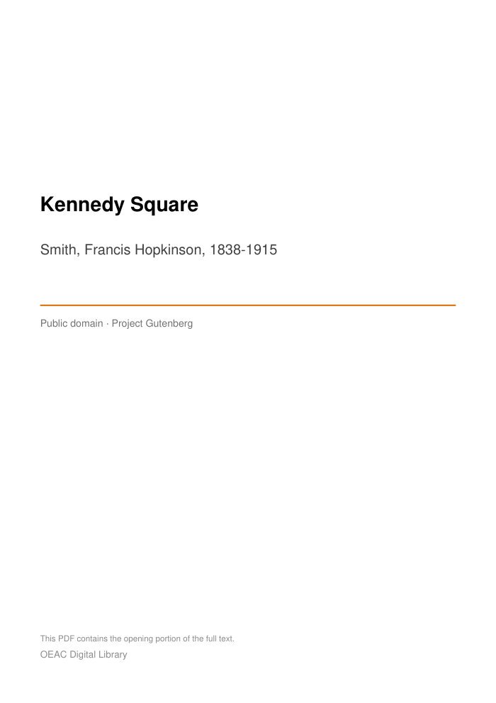 Kennedy Square — cover