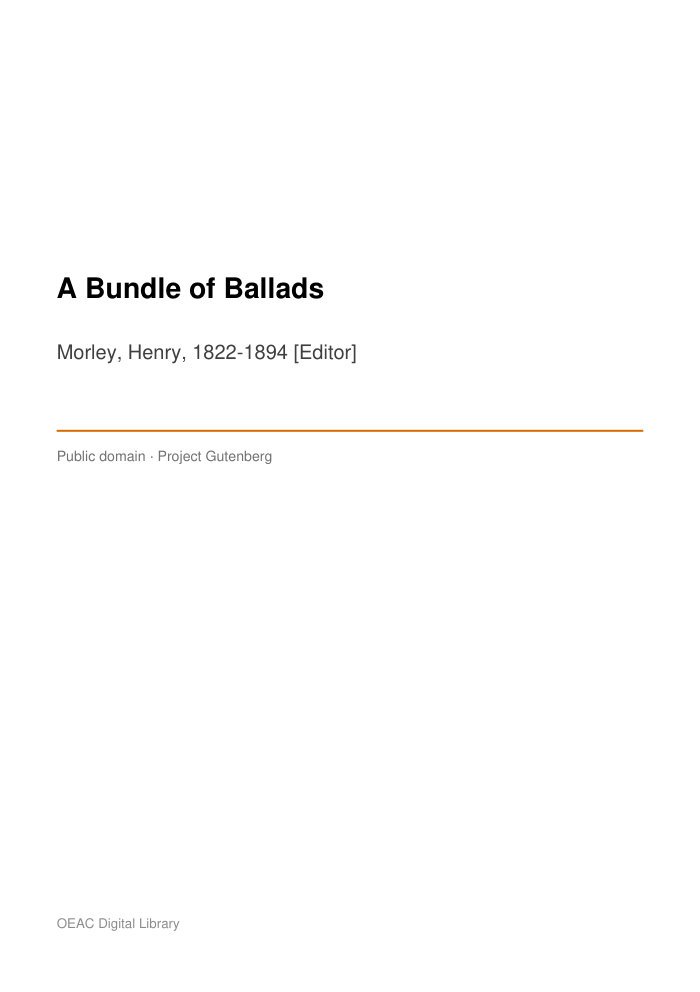 A Bundle of Ballads cover