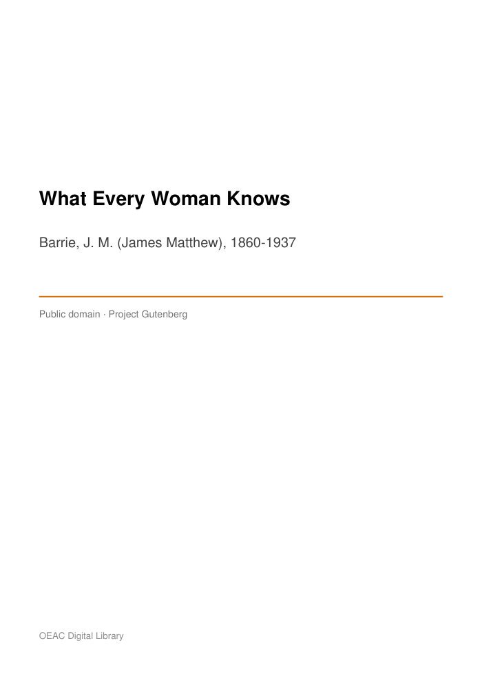 What Every Woman Knows — cover