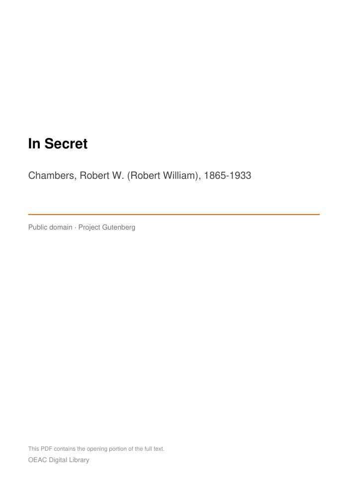 In Secret cover